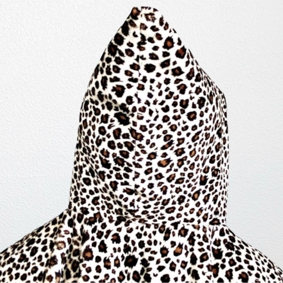 Reversible Faux Fur Hooded Cape/Poncho mink/Leopard/Animal Print OS - Picture 5 of 10